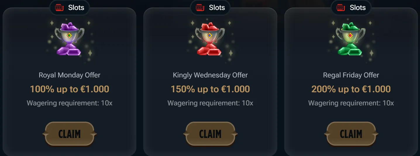 kingdom casino weekly bonuses